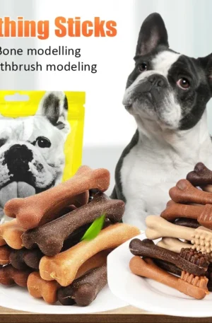 30pcs Dog Bruxism Stick Toothbrush Bone Shape Fresh Delicious Nutritious Healthy Adult Dogs Puppy Training Rewards Pet Snacks